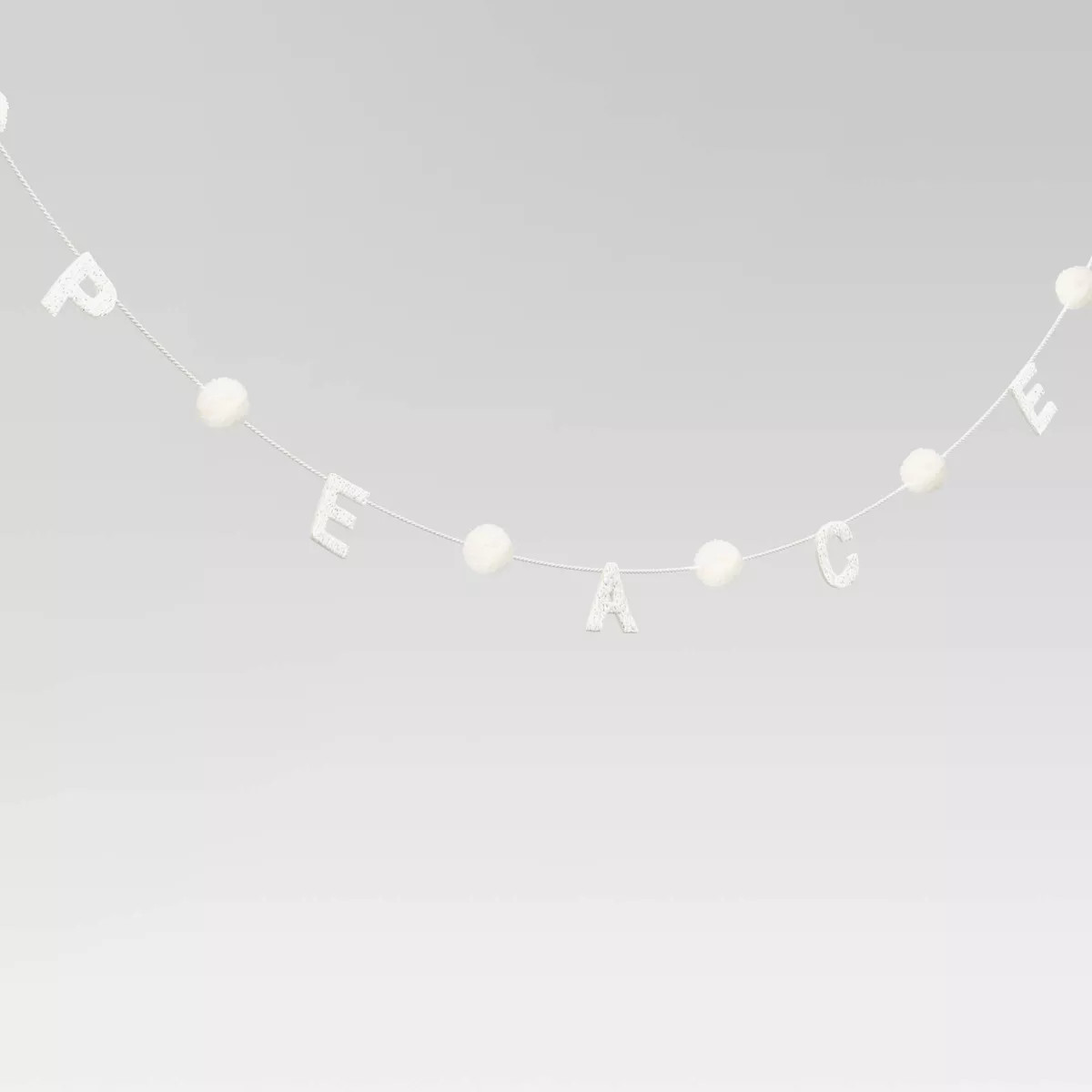 6' Fabric 'Peace' Decorative Christmas Wall Garland White - Wondershop™ | Target