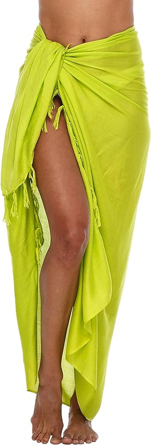 SHU-SHI Sarong Wraps for Women Swim Skirt Cover Up Bikini Cover Ups Long Beach Pareo with Coconut... | Amazon (US)