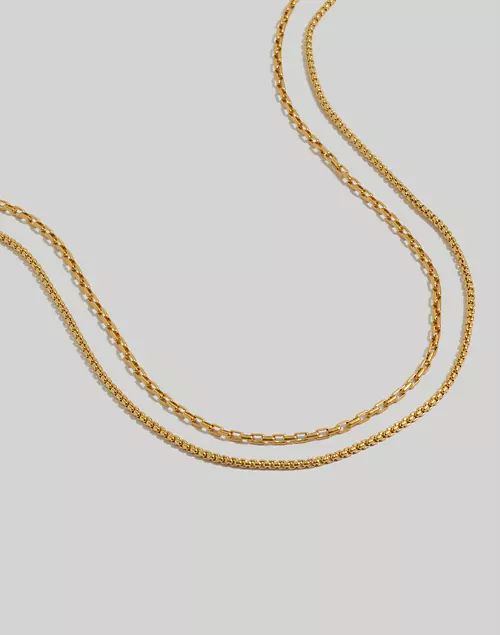 Two-Piece Box Chain Necklace Set | Madewell