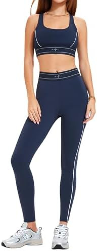 ABOCIW Womens Workout Sets 2 Piece Yoga Outfits Contouring Contrast Stitching Sports Bra High Wai... | Amazon (US)