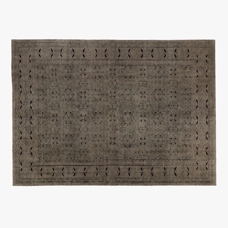 Raumont Hand-knotted Brown Detailed Rug 10'x14' | CB2 | CB2