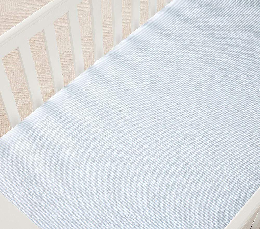 Oxford Stripe Organic Crib Fitted Sheet | Pottery Barn Kids