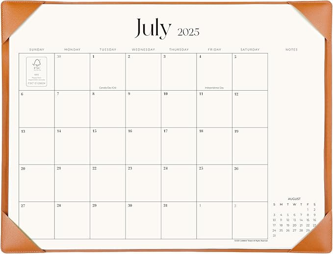 Simplified Desk Calendar 2025-2026 with Desktop Mat, Cabbrix Large Desk Pad Calendar 21 x 16.5 In... | Amazon (CA)