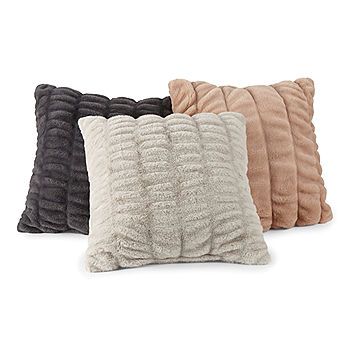Loom + Forge Rouched Fur Square Throw Pillow | JCPenney