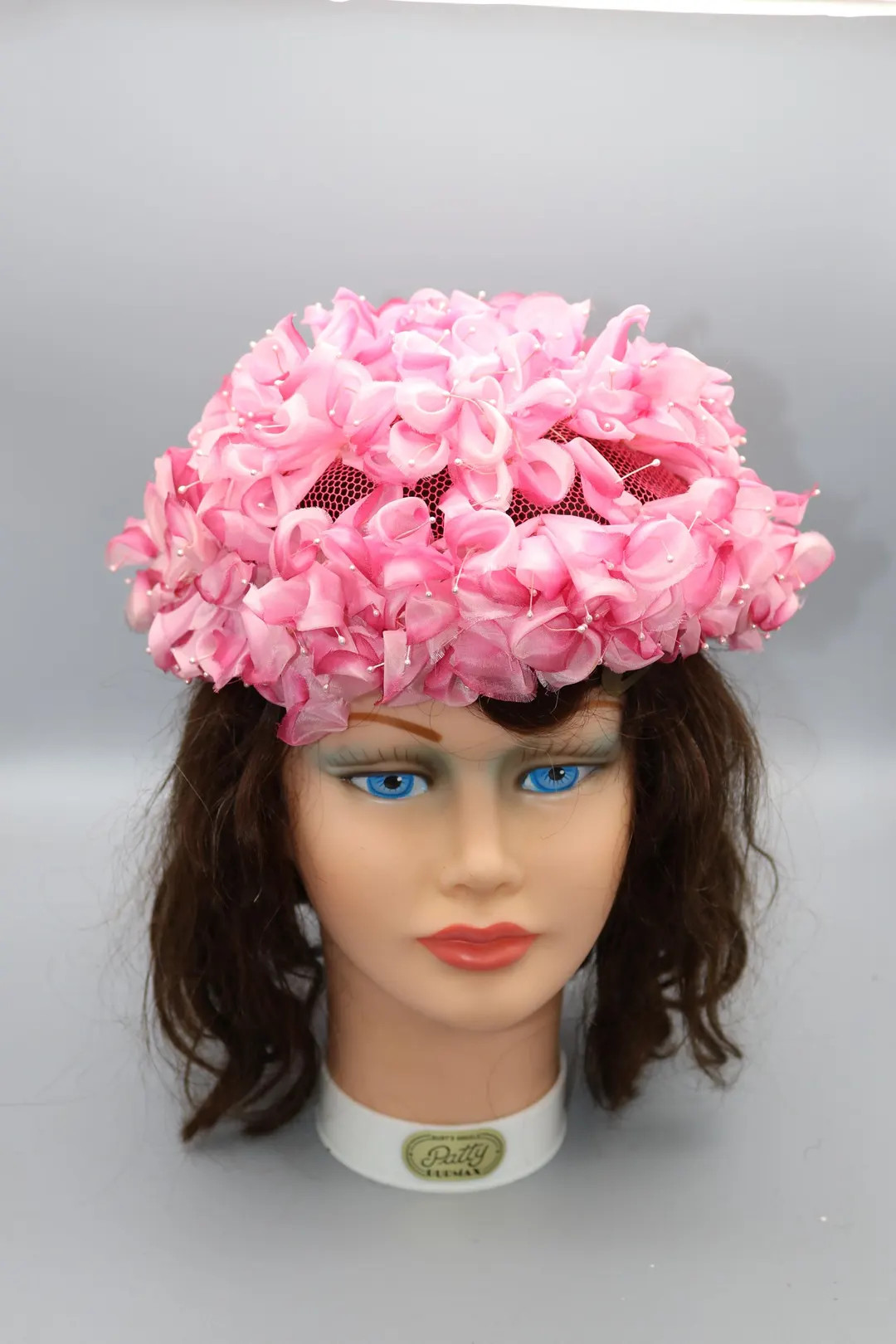 1950s Pink Silk Floral Pillbox Hat - Vintage Style | Etsy (US)