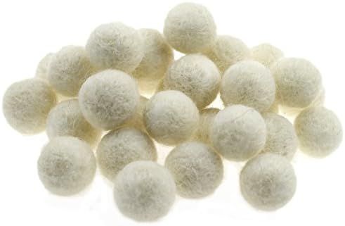 Zasy 20mm Needle Wool Felt Balls DIY Garland Home Decor Fashion Jewelry Beads (White) | Amazon (US)