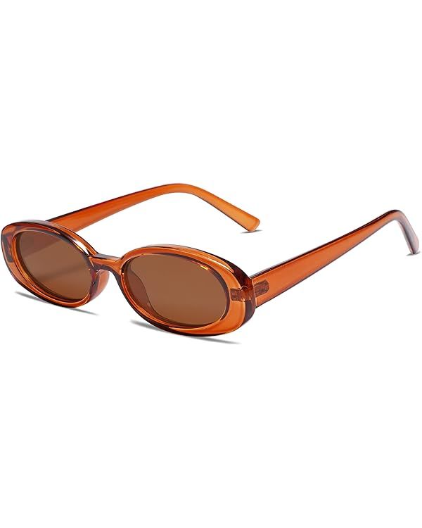 VANLINKER Polarized Retro Oval Sunglasses for Women and Men Small 90s Style VL9580 | Amazon (US)