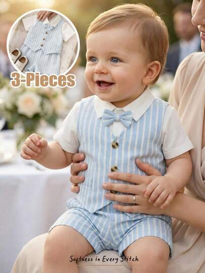 3 pieces set for baby boy  | SHEIN