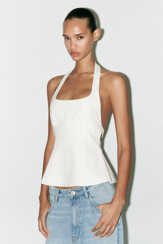BOW HALTER TOP | Zara US