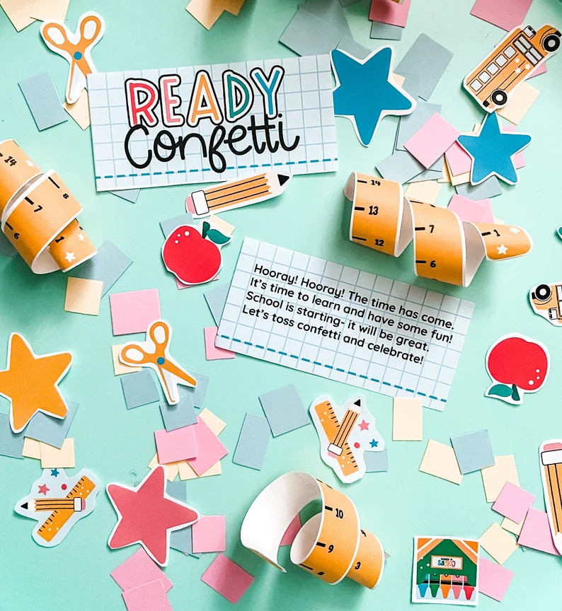 Ready Confetti \u2022 Back to School Celebration \u2022 First Day of School Party \u2022 First Da... | Etsy (Global)