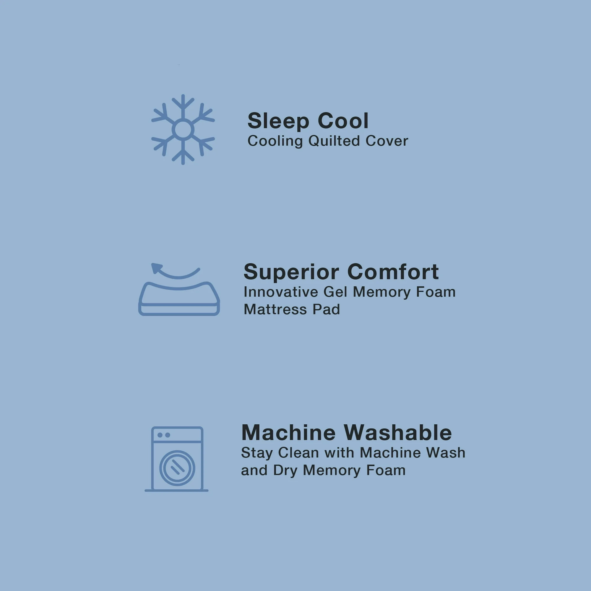 Allswell Chill Comfort Gel Memory Foam Mattress Pad, King | Walmart (US)