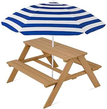 Best Choice Products Kids Wooden Picnic Table, Outdoor Activity & Dining Table w/Adjustable Colla... | Amazon (US)