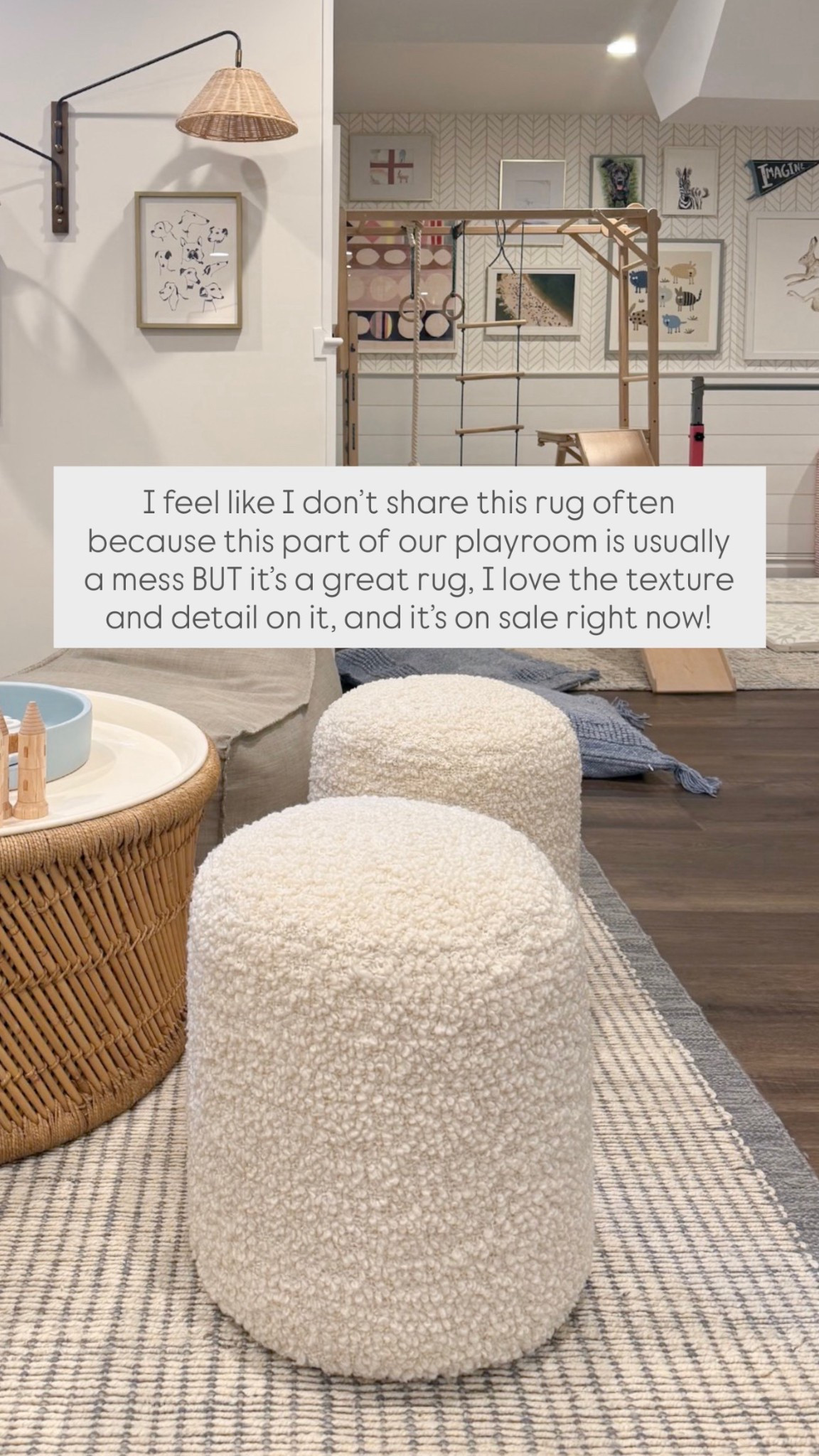 I feel like I don’t share this rug often because this part of our playroom is usually a mess BUT it’s a great rug, I love the texture and detail on it, and it’s on sale right now! This one is called the Lilah! 

#LTKSaleAlert #LTKHome #LTKKids