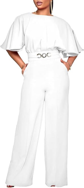 acelyn Elegant Jumpsuit for Women Dressy Sexy Plus Size Wide Leg Pant Suit One Piece Party Outfit... | Amazon (US)