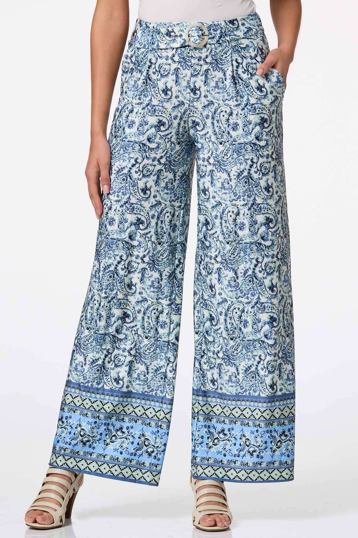 Belted Paisley Print Pants | Cato Fashions