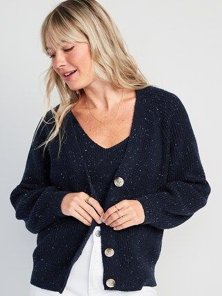 Speckled Shaker-Stitch Cardigan Sweater for Women | Old Navy (US)