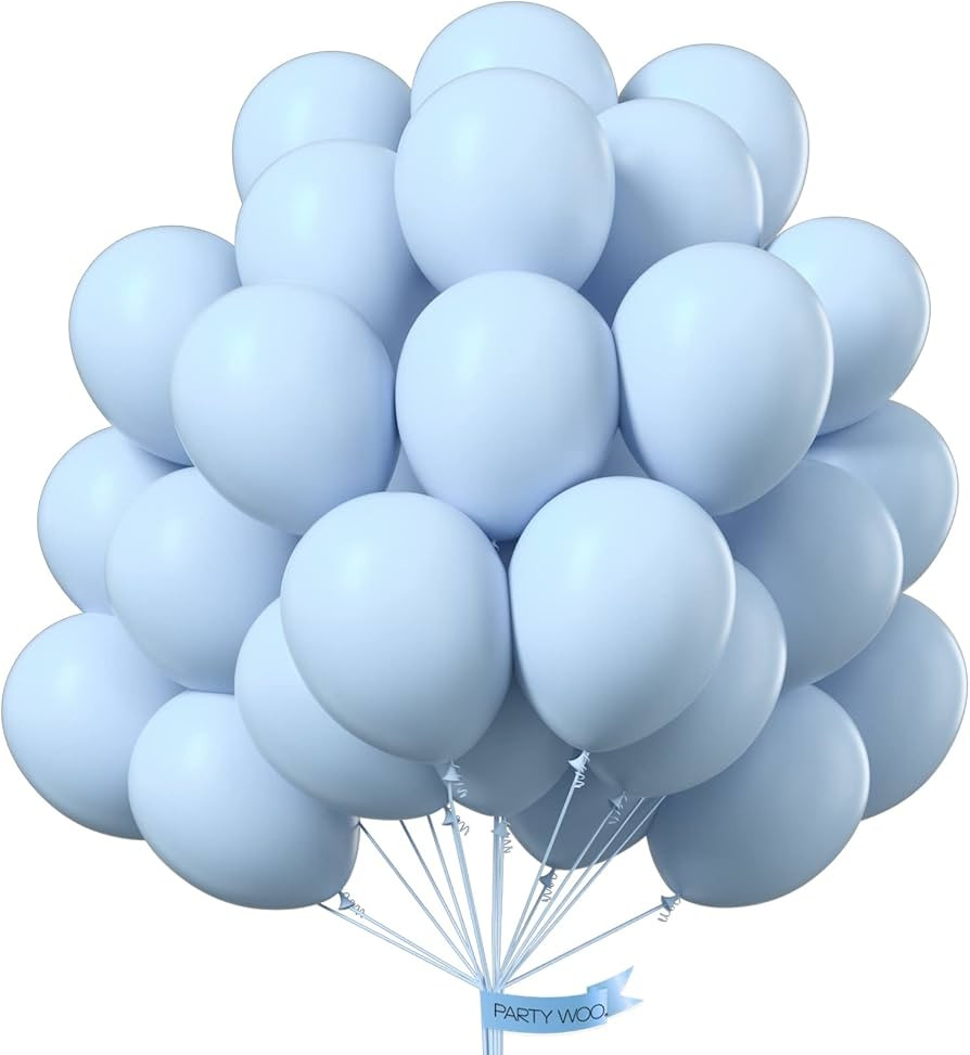 PartyWoo Pastel Blue Balloons, 50 pcs 12 Inch Pale Blue Balloons, Blue Balloons for Balloon Garla... | Amazon (US)
