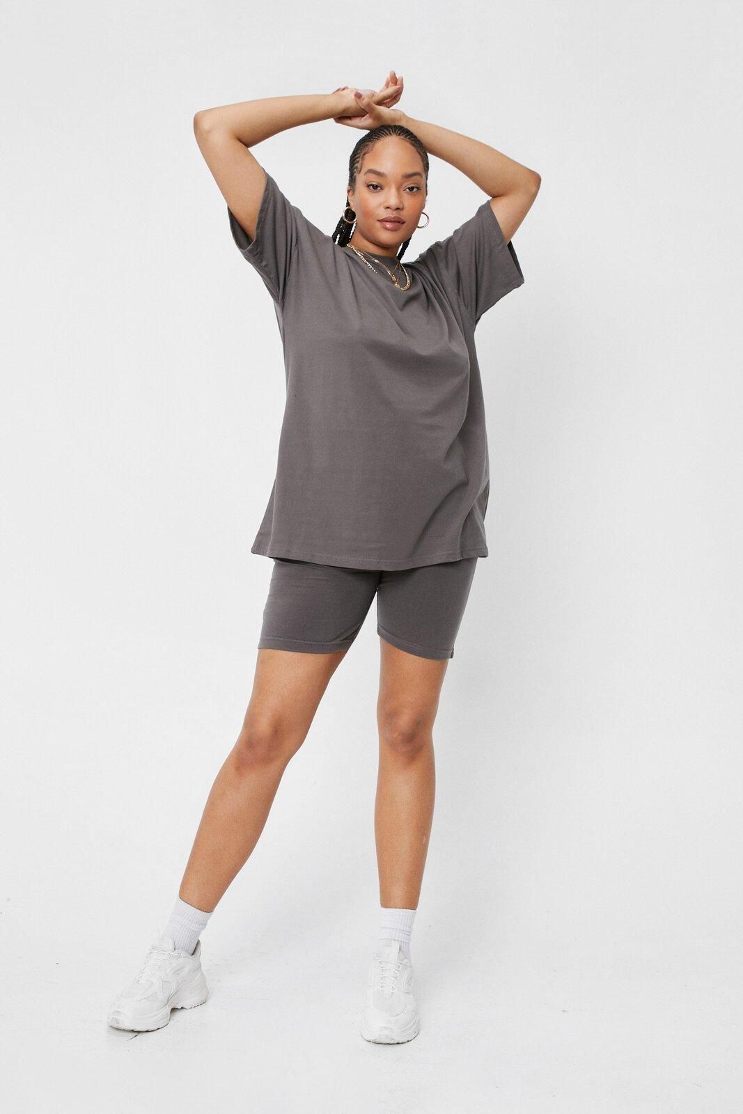 Plus Size High Waisted Fitted Biker Shorts | Nasty Gal (US)