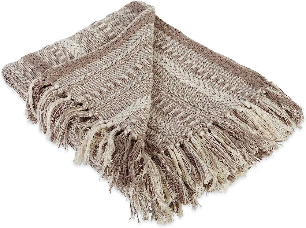 DII Braided Striped Decorative Throw Blanket, 50x60, Stone | Amazon (US)