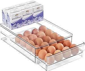 vacane 24 Count Egg Holder for Fridge, Stackable Egg Storage Container for Refrigerator Organizer... | Amazon (US)