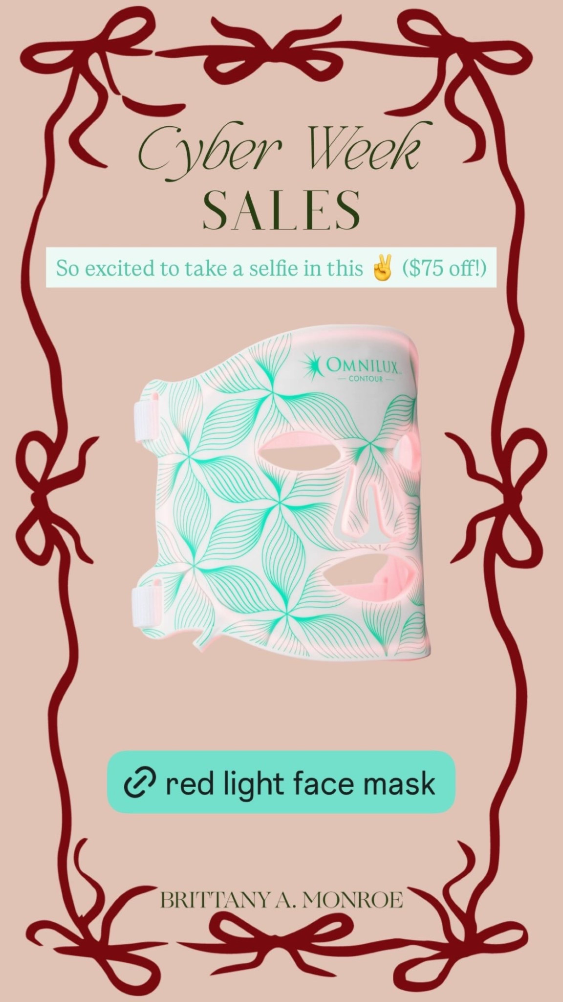 So excited to take a selfie in this ✌️ ($75 off!) I’ve been wanting a red light mask for a while now & after. Lot of research (I was between two brands), I chose this because it’s supposed to be better for sensitive skin & skin that’s prone to redness 🩷@omniluxled @shop.ltk @ltk.creators #wellnesss

#LTKselfcare #LTKGiftGuide #LTKBeauty