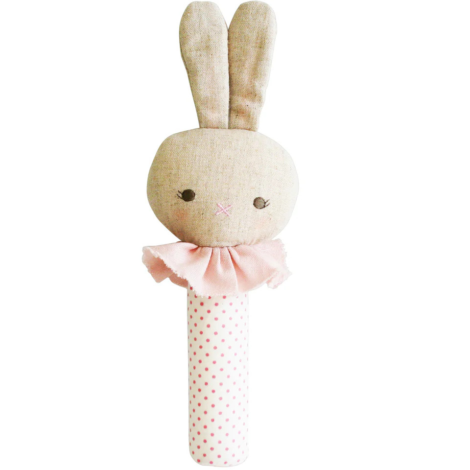Alimrose Roberta Bunny Squeaker Spot Pink | JoJo Mommy