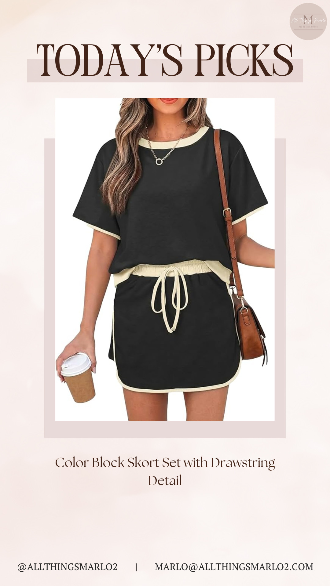 Color Block Skort Set with Drawstring Detail 

 #LTKSeasonal #LTKWorkwear #LTKTravel