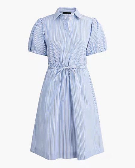 Puff sleeve drawstring waist shirt dress - comes in 5 colors! Light blue dress 

#LTKSeasonal #LTKfindsunder100 #LTKsalealert