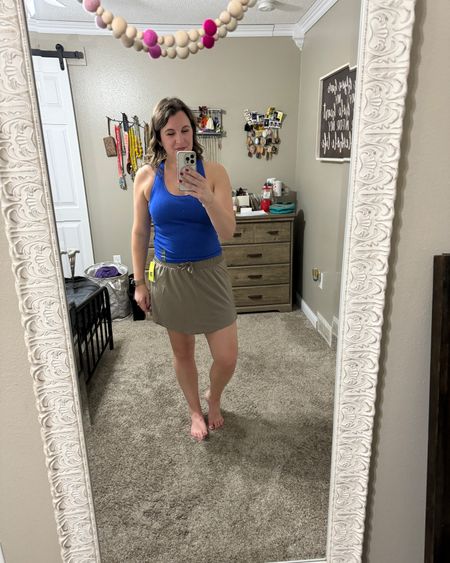 This athletic skort also comes in black. I’m in a large in the skort and XL in the tank. I could do an L in the tank but they didn’t have that size in store  

#LTKMidsize #LTKFindsUnder50 #LTKFitness