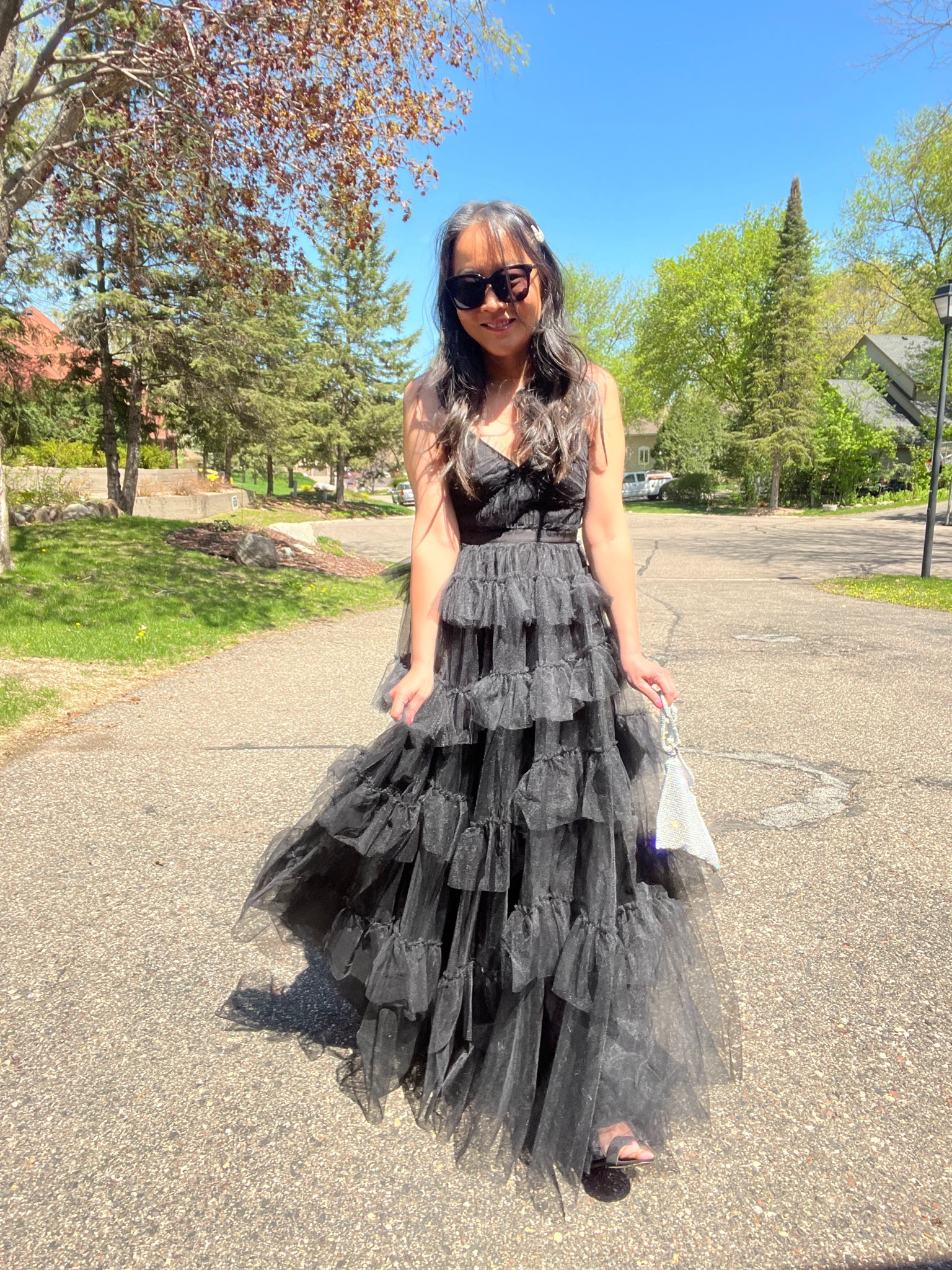 luna ruffled evening dress Miss Behave Girls |LUNA Lace Fit & Flare Ruffle Dress 10 (MEDIUM) / White