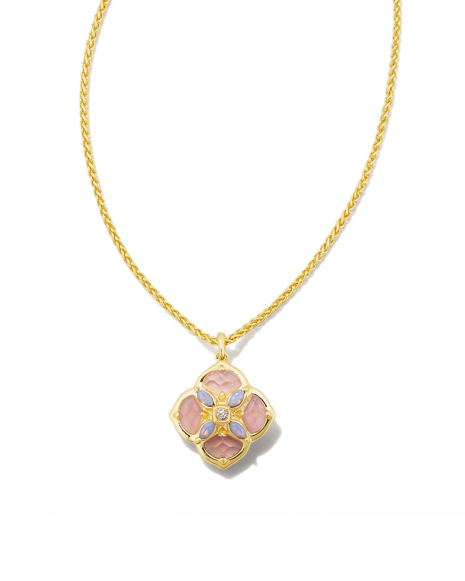 Dira Stone Gold Short Pendant Necklace in Pink Mix | Kendra Scott