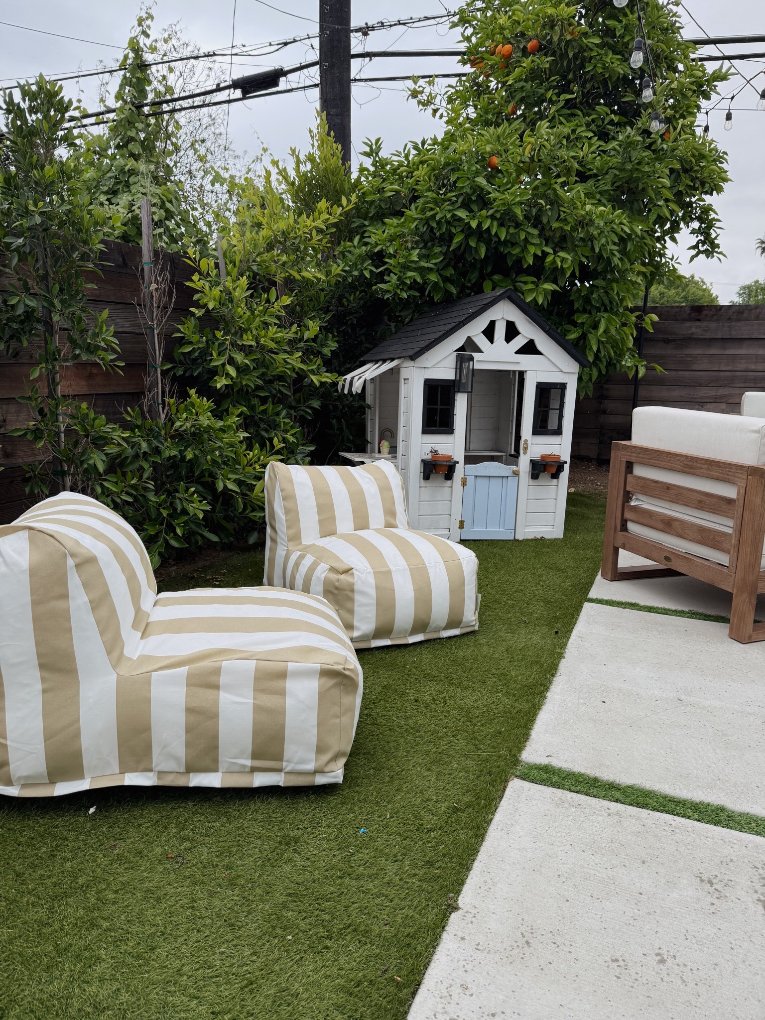 Outdoor striped bean bag chairs with slipcover 

#LTKHome