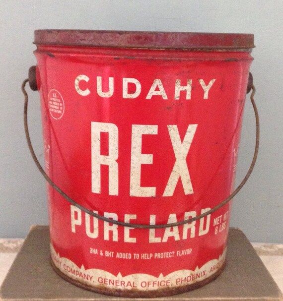 Lard Bucket     Lard Tin    Vintage Red Tin    Kitchen Storage    Kitchen Decor    Rex Lard     V... | Etsy (US)