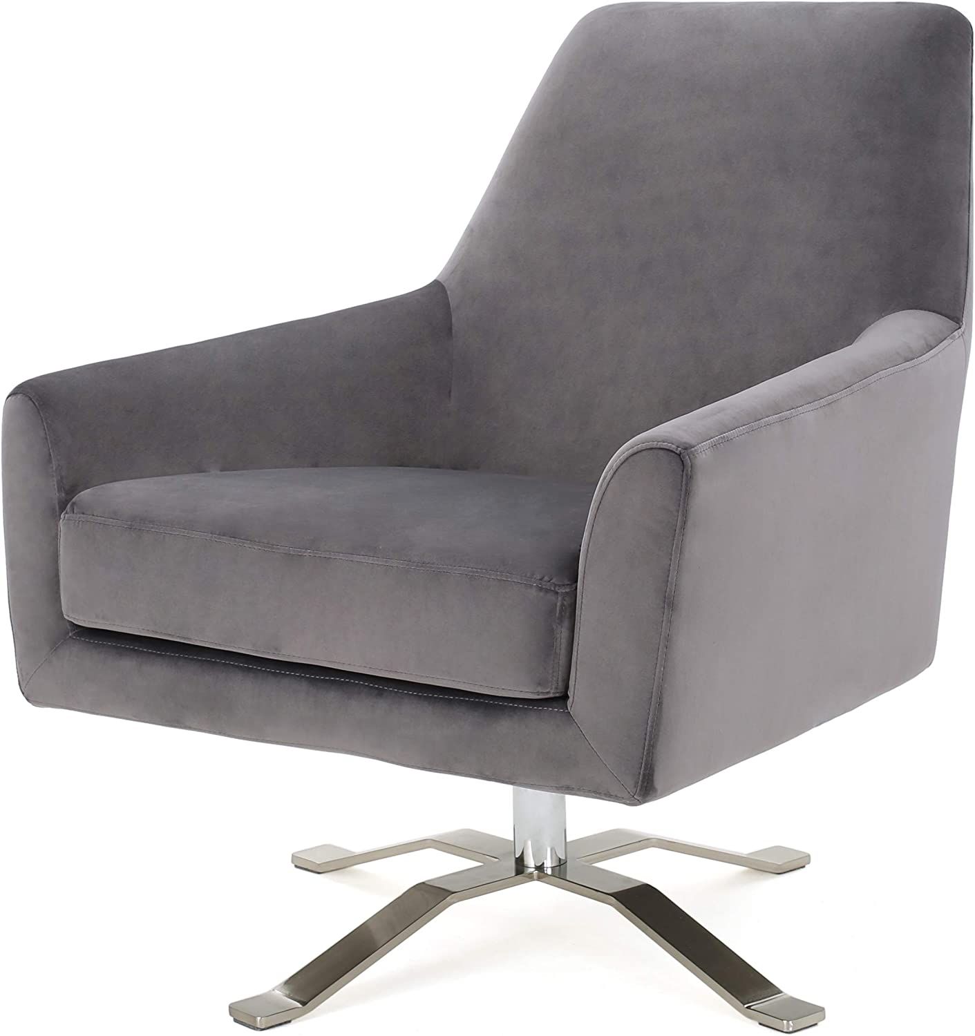 Christopher Knight Home Ailis Velvet Swivel Club Chair, Grey | Amazon (US)