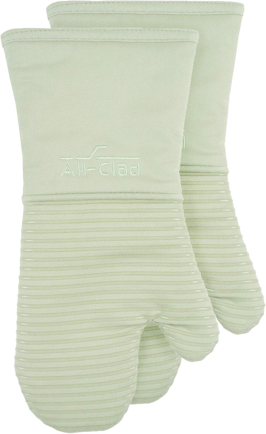 All-Clad Textiles Silicone Oven Mitt, 2 Pack, Fennel, 2 Count | Amazon (US)