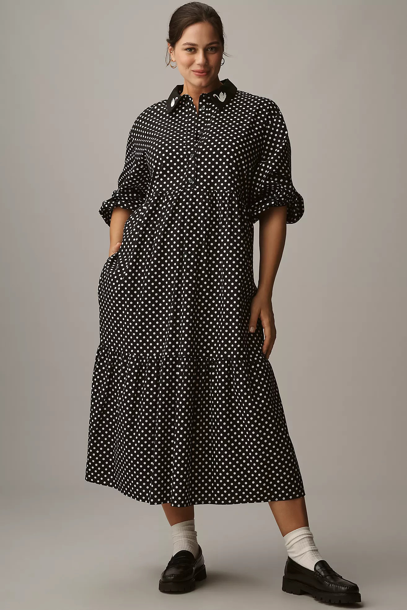 The Bettina Tiered Shirt Dress by Maeve | Anthropologie (US)