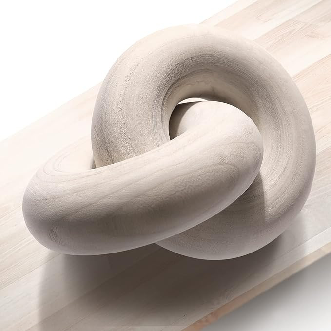 Round Coffee Table Wood Knot Decor, Shelf Decor, Wooden Chain Link Decor, Coffee Table Decor, Boh... | Amazon (US)