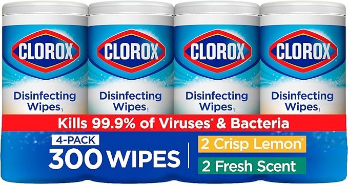 Clorox Disinfecting Wipes Value Pack, Bleach Free Cleaning Wipes, 75 Count Each, Pack of 4 | Amazon (US)