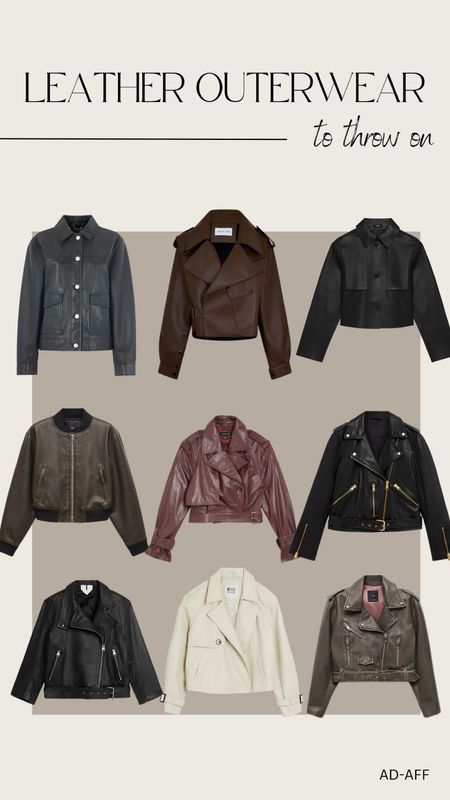 Leather outerwear we are loving 🖤

#LTKSeasonal #LTKstyletip #LTKeurope