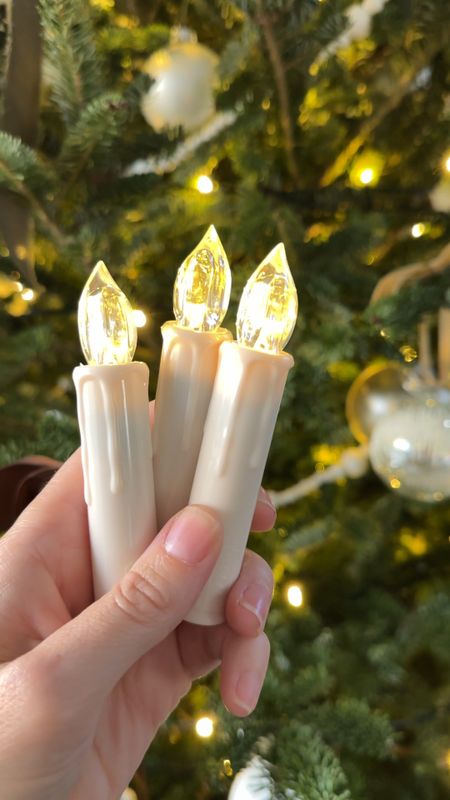 LED Christmas tree candles 🕯️They clip on to the branches and come with a remote. Can be dimmed or brightened and be steady or flickering  

#LTKhome #LTKSeasonal #LTKHoliday