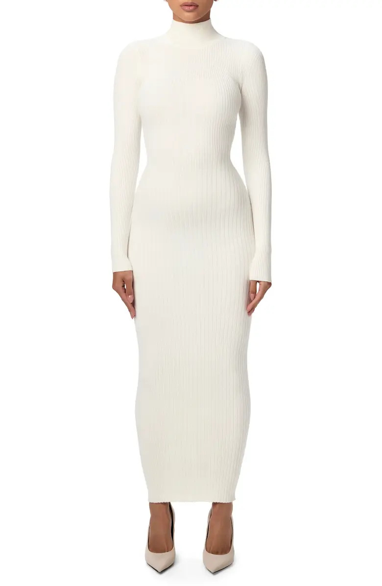 Back Corset Rib Long Sleeve Sweater Dress | Nordstrom