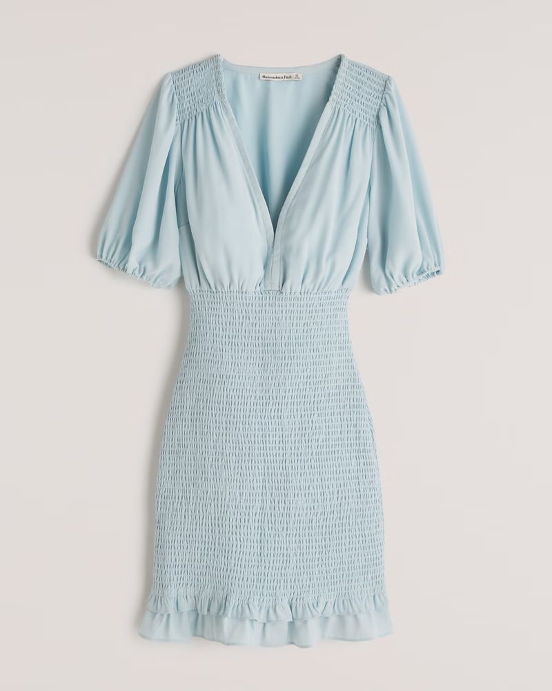 Smocked Waist Mini Dress | Abercrombie & Fitch (US)