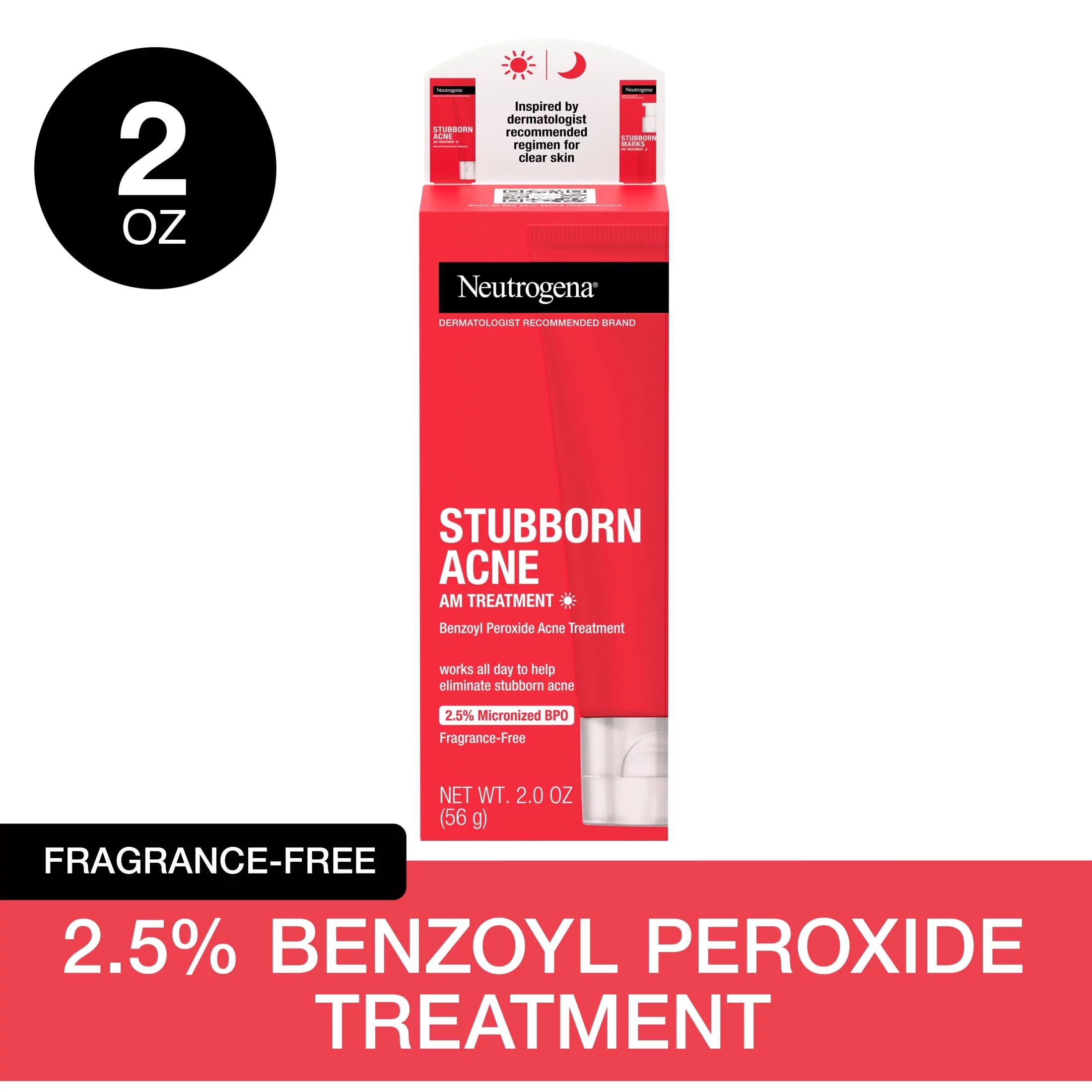 Neutrogena Stubborn Acne AM Treatment with Benzoyl Peroxide, 2.0 oz | Walmart (US)