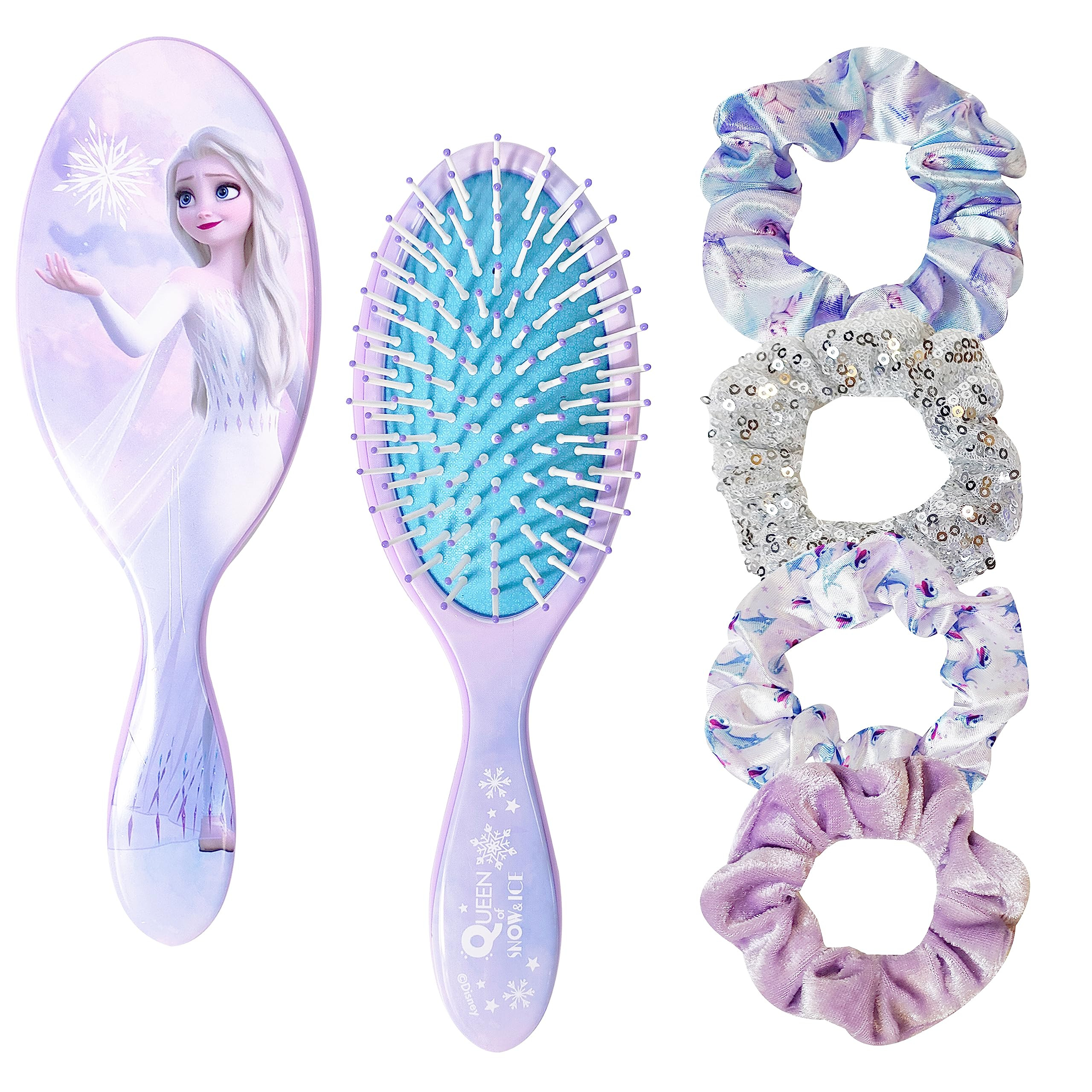 Frozen Princess Elsa Hair Accessory 5 Pcs Set - 1 Regular 9 inch Frozen Hairbrush & 4 Frozen Scru... | Amazon (US)