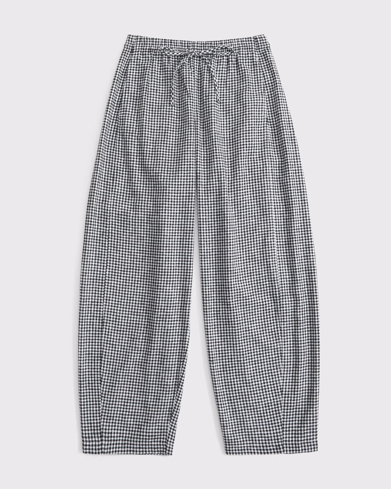 Women's Linen-Blend Barrel Pull-On Pant | Women's Bottoms | Abercrombie.com | Abercrombie & Fitch (US)