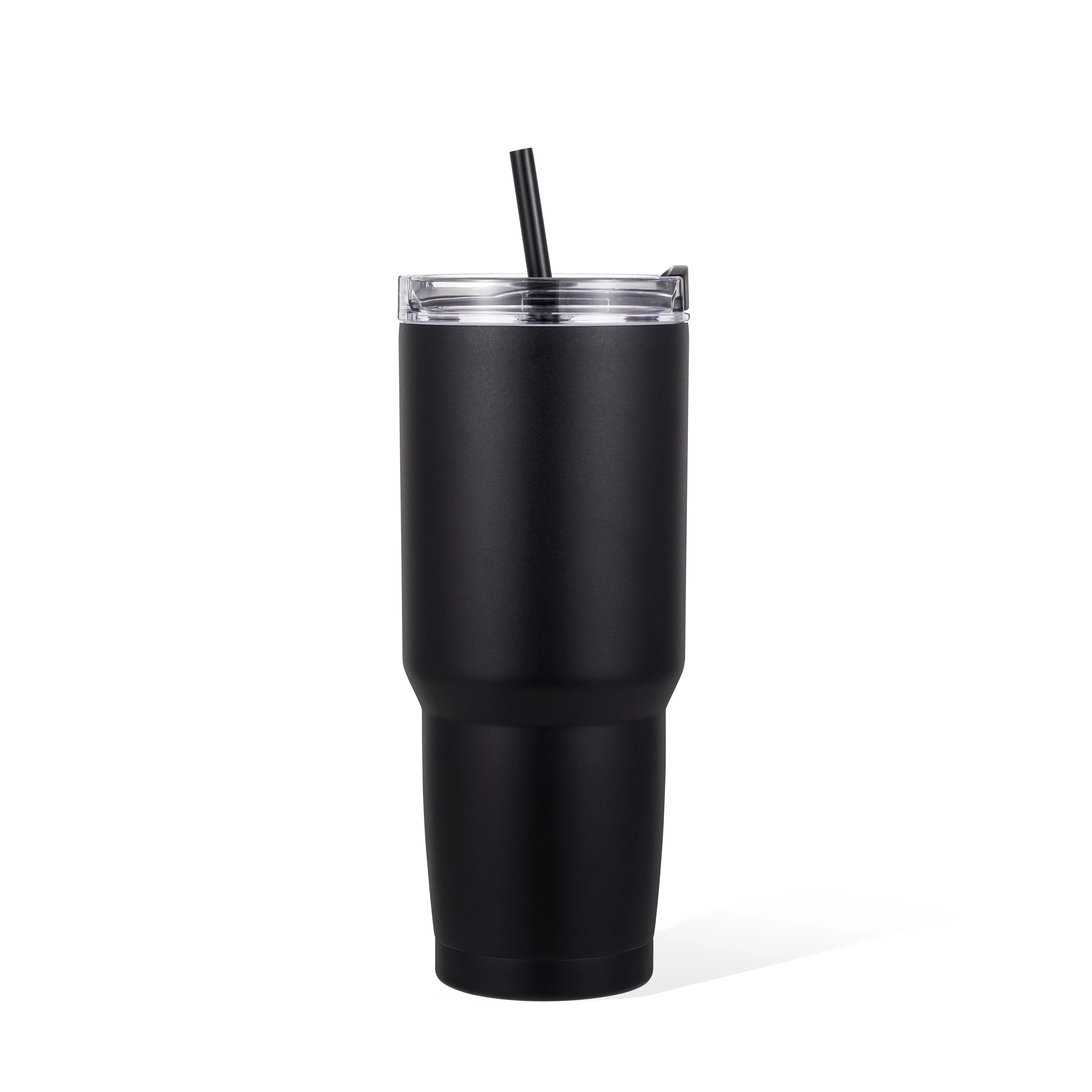 Mainstays  30 fl oz Stainless Steel  Tumbler,  2 in 1 Function Lid, Black Color | Walmart (US)