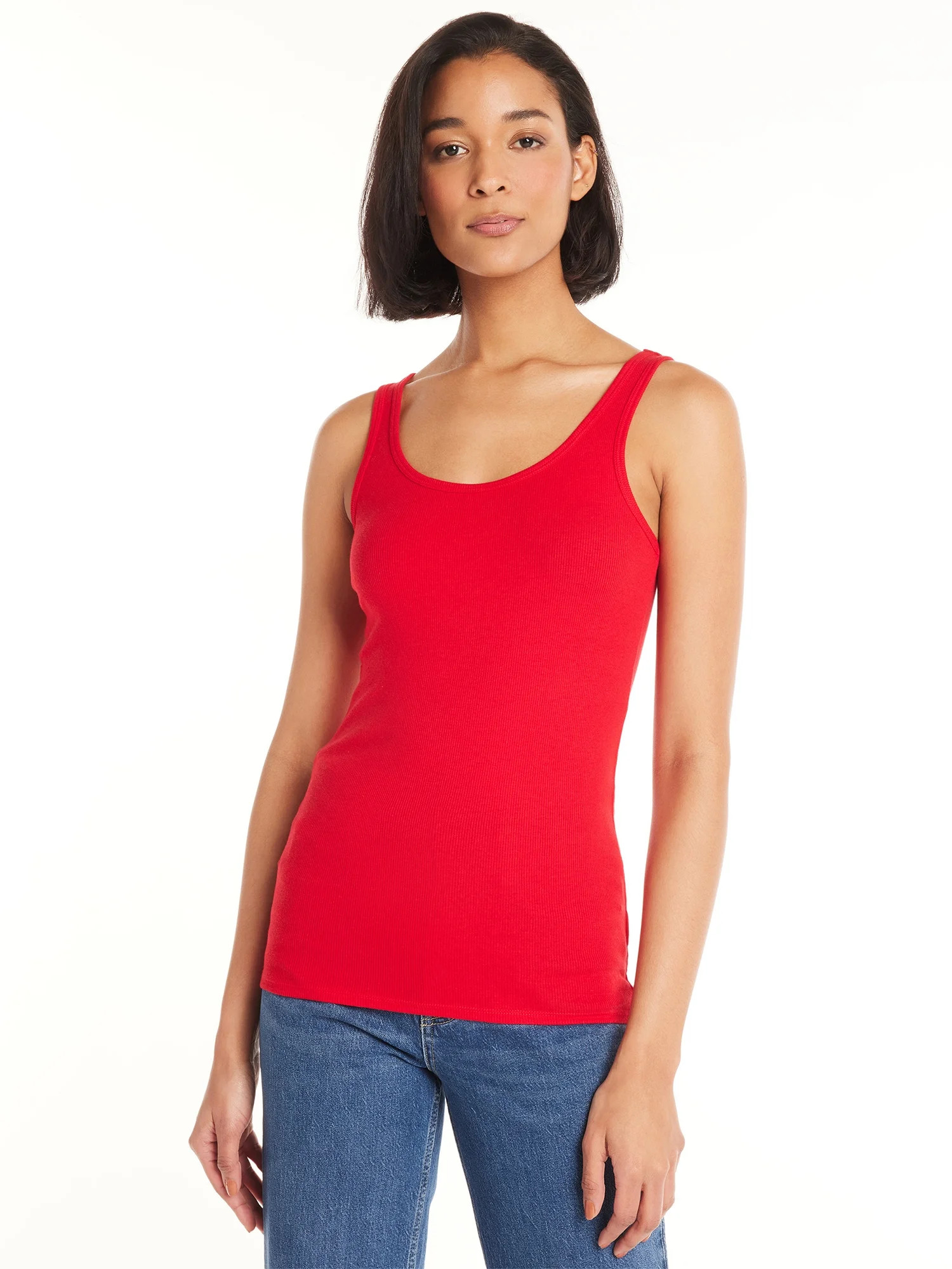 Time and Tru Women's Rib Tank Top, Sizes XS-XXXL - Walmart.com | Walmart (US)