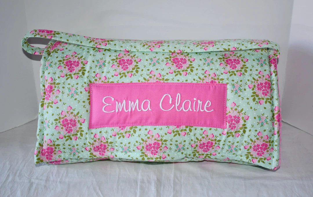 Little Miss Shabby Dew Drop Floral Kids Nap Mat With a Pink Minky Dot Blanket, Personalized Presc... | Etsy (US)