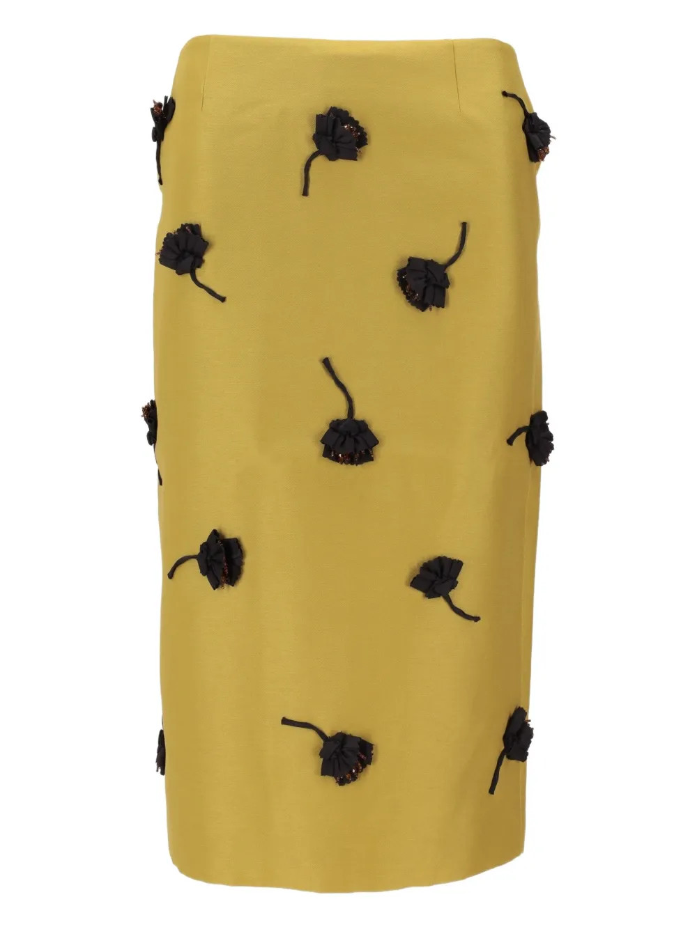 floral-appliqué midi skirt | Farfetch Global