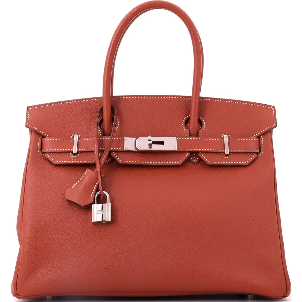 Pre-Owned Hermes Birkin Handbag Orange Epsom with Palladium Hardware 30 in Brique at Nordstrom, Size Medium | Nordstrom